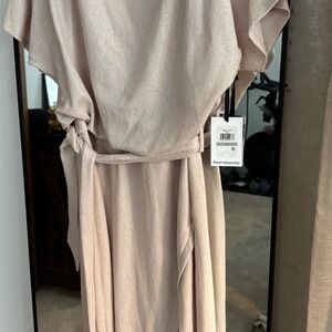 Kensie Shimmering Beige Maxi Dress